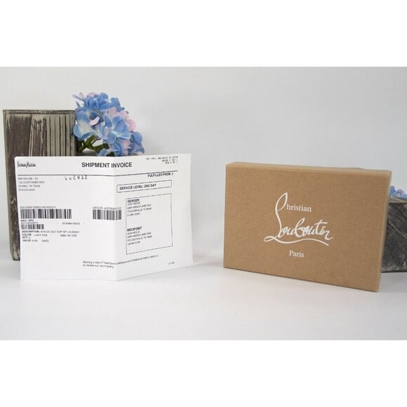 Christian Louboutin Kios Iridescent Studded Pink Leather Card Case Wallet NWT - Picture 9 of 10